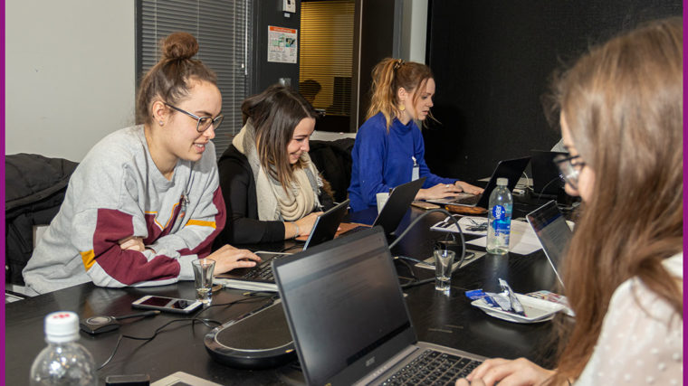 Students working together.