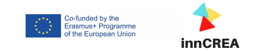 2 logos. 1: Co-funded by the Erasmus+ Programme of the European Union. 2: innCREA.