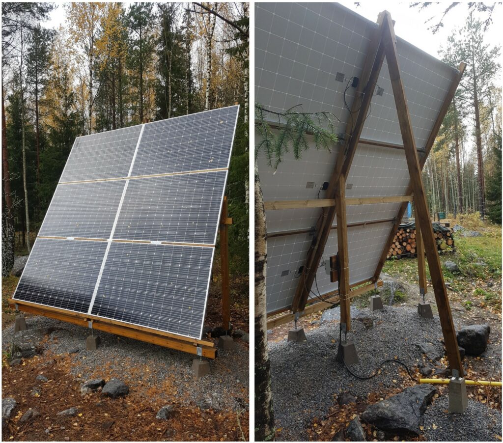 The ground mounts for the array, carrying 6 panels each.