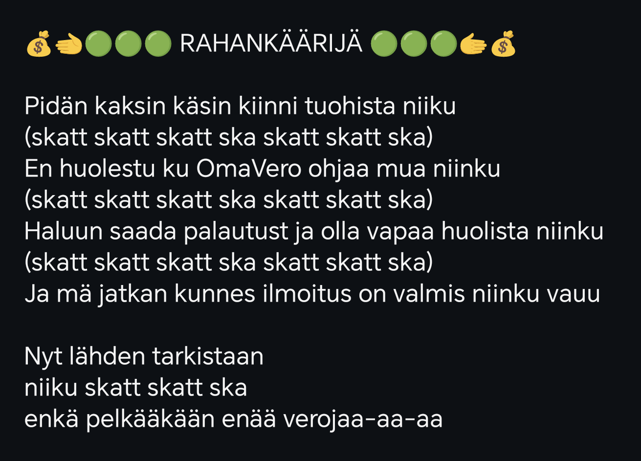 Kuvakaappaus, tekstiä.