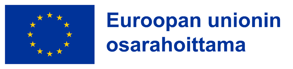 Euroopan unionin lippu ja teksti Euroopan unionin osarahoittama.