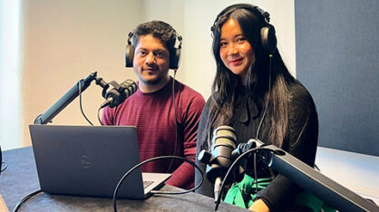 Podcastin puhujat Kartik ja Khin.