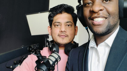 Podcastin puhujat Kartik ja Abel.