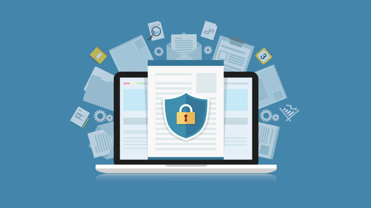 Tietokone, jonka näytöllä on lukkosymboli.